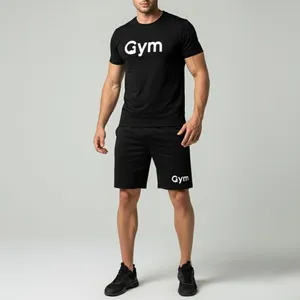 ست تیشرت آستین کوتاه و شلوارک راحتی مردانه مدل A26 طرح GYM