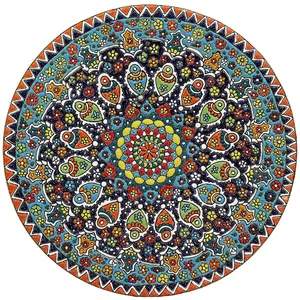 بشقاب میناکاری دست نگار مدل لب کنگره