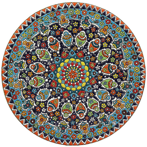 بشقاب میناکاری دست نگار مدل لب کنگره