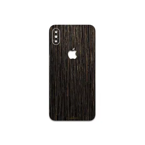 MAHOOT Dark-Gold-Stripes-Wood Cover Sticker for apple iPhone XS