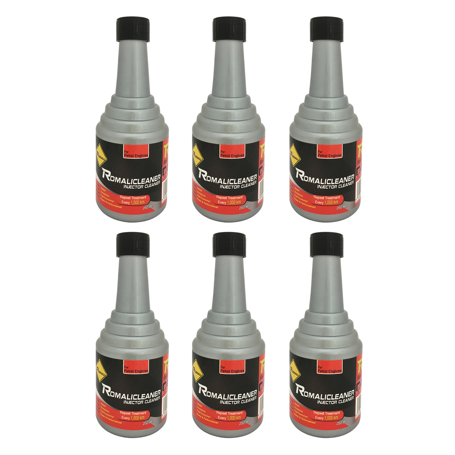 مکمل تمیز کننده سیستم سوخت خودرو رومالی مدل Romalicleaner حجم 250 میلی لیتر بسته 6 عددی
