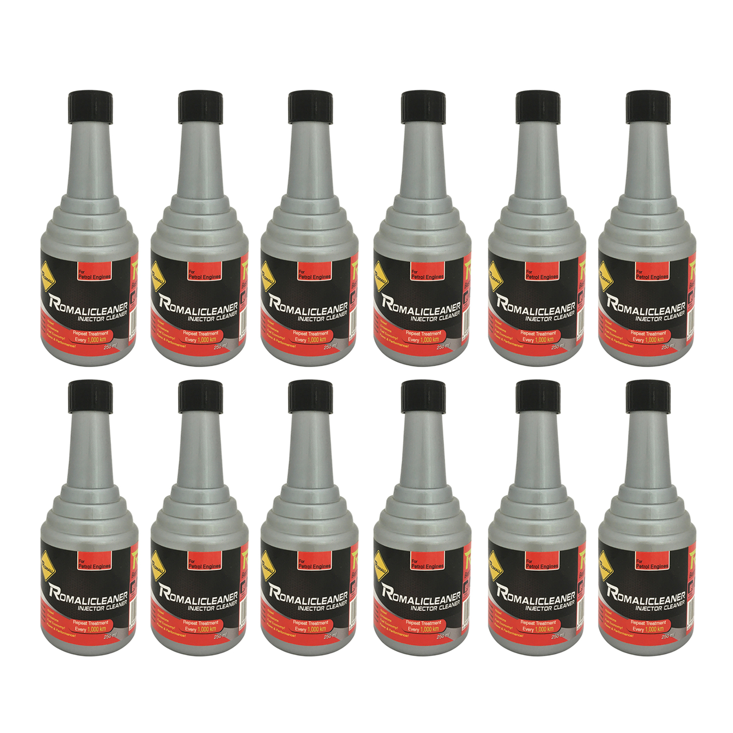  مکمل تمیز کننده سیستم سوخت خودرو رومالی مدل Romalicleaner حجم 250 میلی لیتر بسته 12 عددی