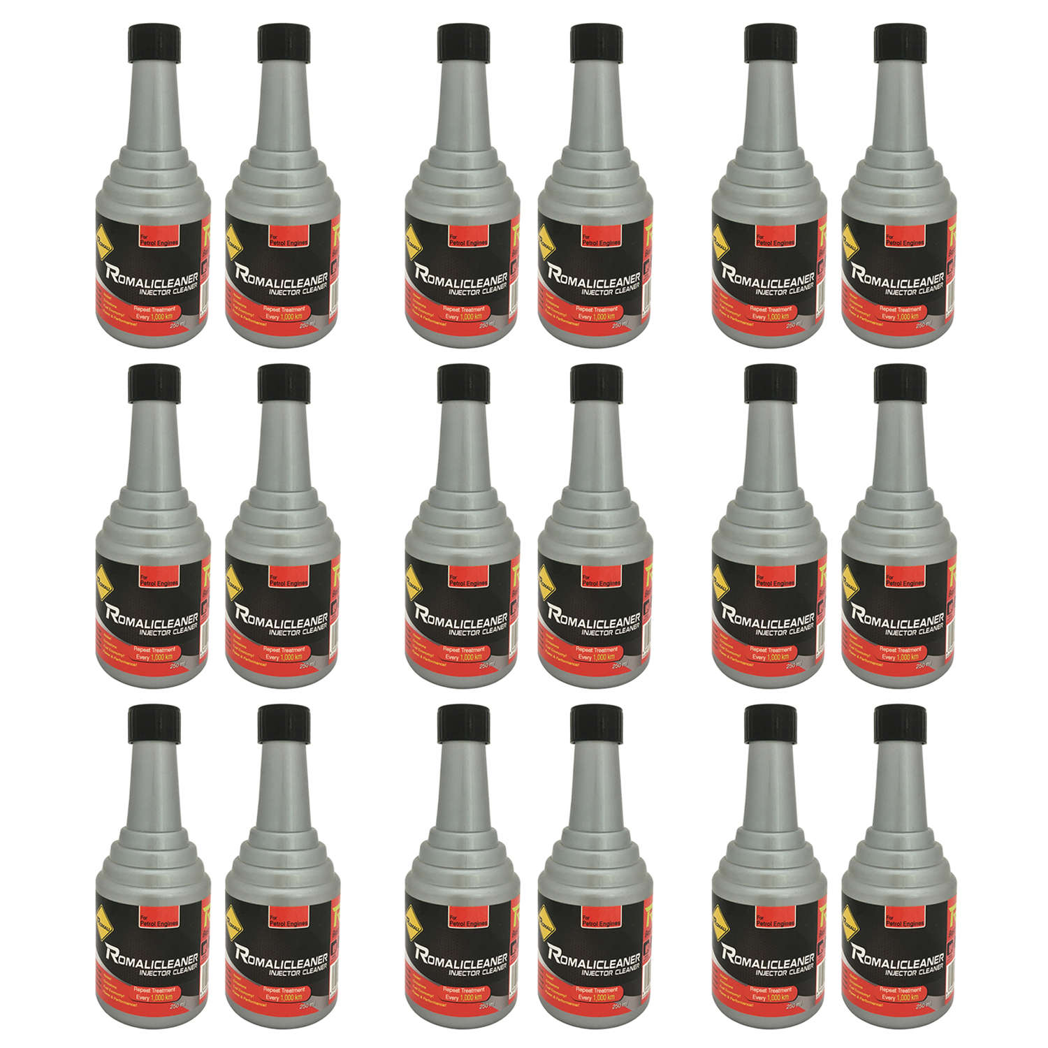 مکمل تمیز کننده سیستم سوخت خودرو رومالی مدل Romalicleaner حجم 250 میلی لیتر بسته 18 عددی
