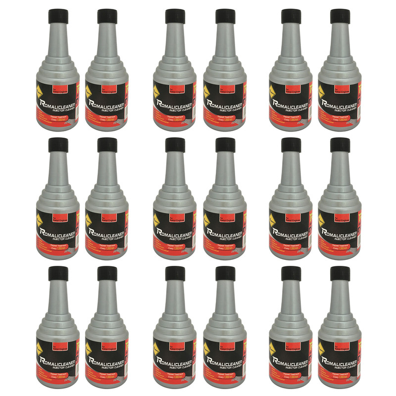 مکمل تمیز کننده سیستم سوخت خودرو رومالی مدل Romalicleaner حجم 250 میلی لیتر بسته 18 عددی