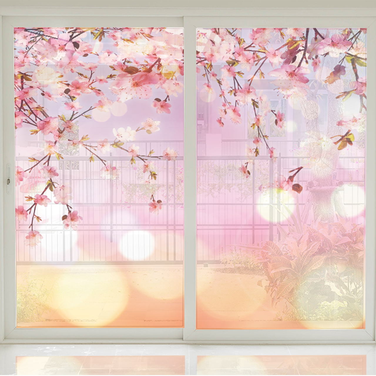 استیکر شیشه طرح beautiful blossom بسته دو عددی