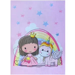  فرش ماشینی طرح پونی و دختر کد HJ29 