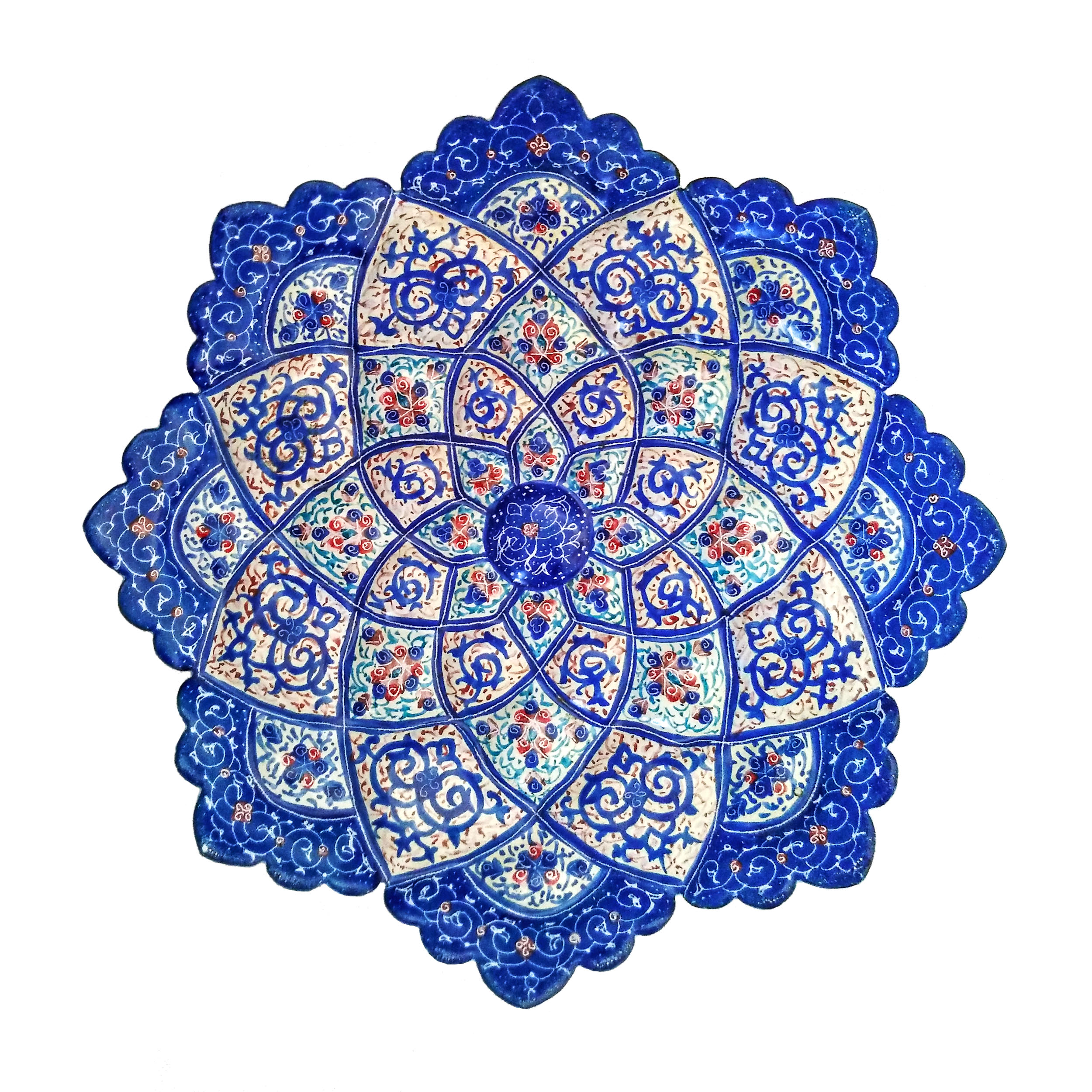 بشقاب میناکاری مسی  کد B16-2