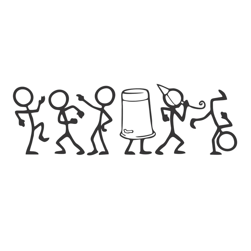 استیکر دیواری طرح آدمک موسیقی کد A 101