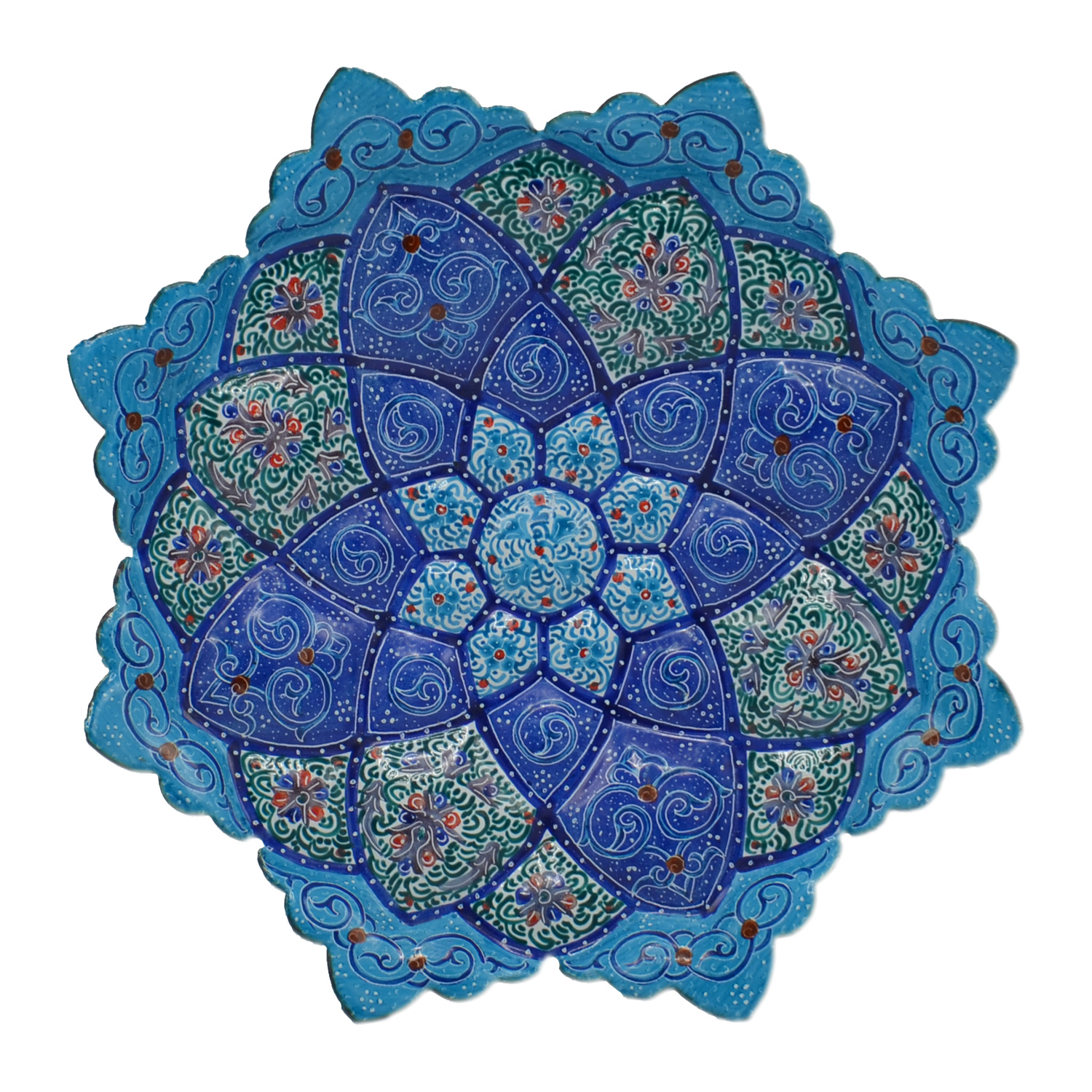 بشقاب میناکاری مسی کد 01