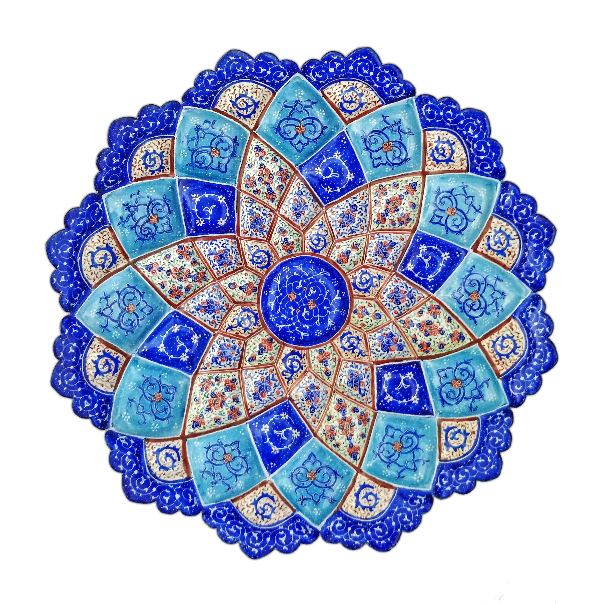 بشقاب میناکاری مسی  کد B25-3
