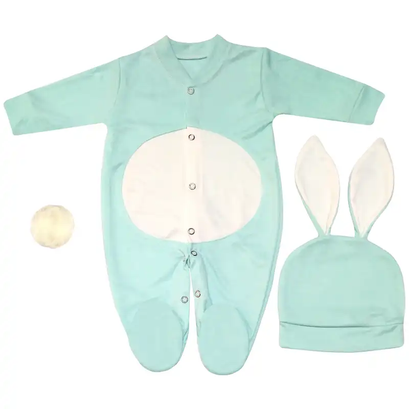 ست سرهمی و کلاه نوزاد طرح خرگوش کد M211