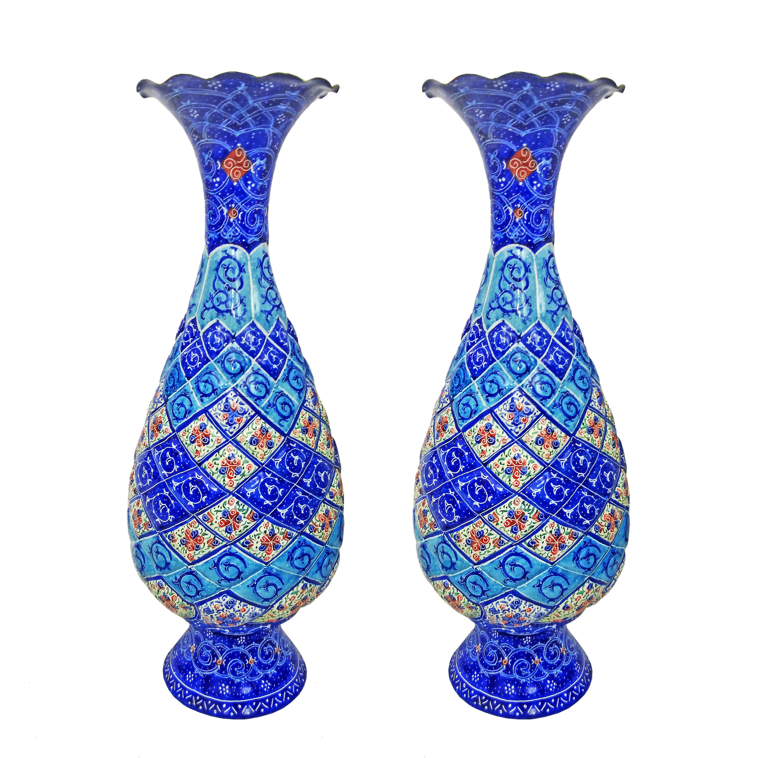 گلدان میناکاری مسی کد g25-1 بسته ۲ عددی