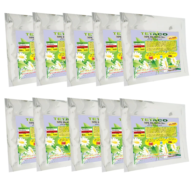 کود گیاهان خانگی تتاکو مدل سولفات پتاسیم NPK0-0-50 وزن 120گرم بسته 10 عددی