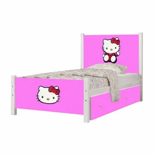 تخت خواب یک نفره طرح کیتی کد SP04 سایز 90x200 سانتیمتر