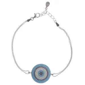 دستبند نقره زنانه مدل چشم نظر کد 2349