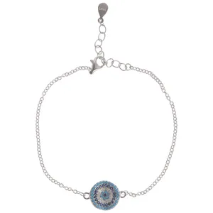 دستبند نقره زنانه مدل چشم نظر کد 2350