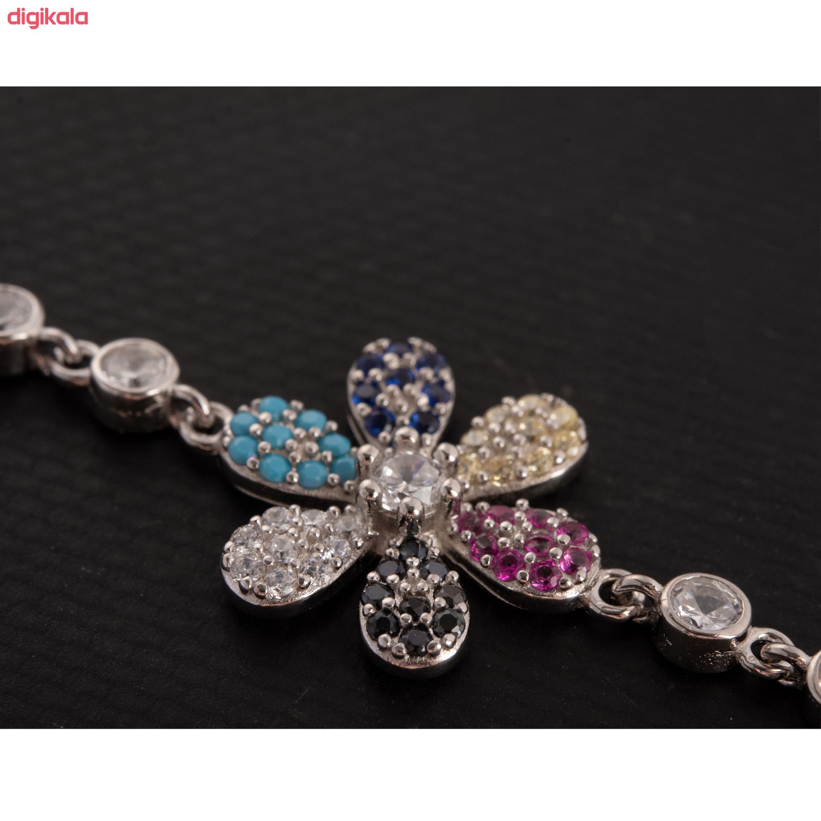 دستبند نقره زنانه مدل گل کد 2351