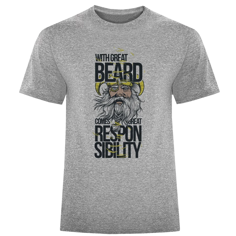 تیشرت آستین کوتاه مردانه طرح BEARD کد F216