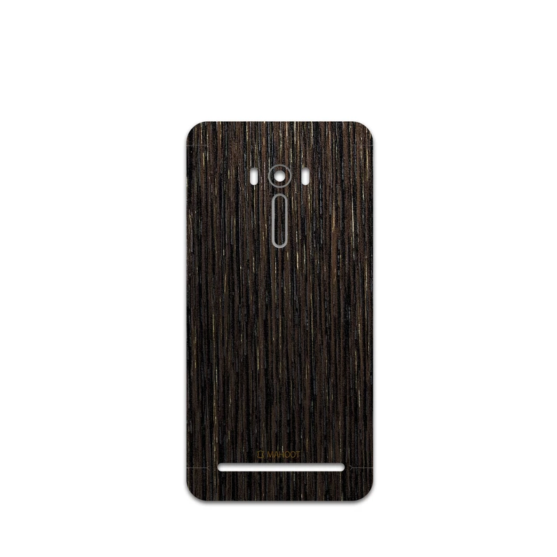 برچسب پوششی ماهوت مدل Dark-Gold-Stripes-Wood مناسب برای گوشی موبایل ایسوس ZenFone Selfie
