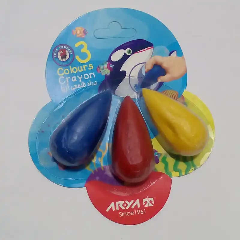 مداد شمعی 3 رنگ آریا مدل دوکی کد 2055