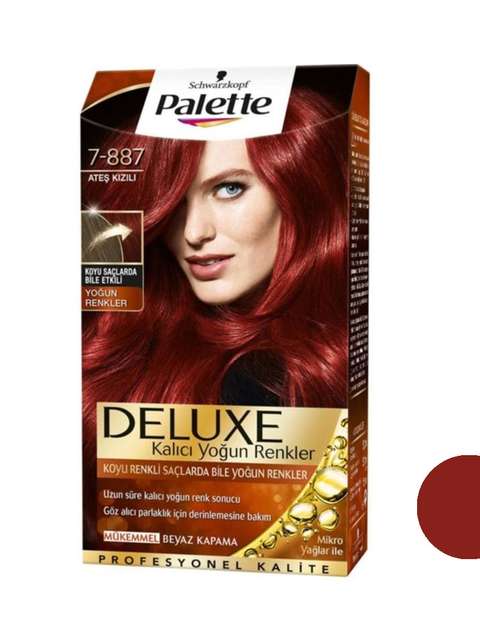 کیت رنگ مو پلت سری DELUXE شماره 887-7 حجم 50 میلی لیتر رنگ بلوند قرمز روشن