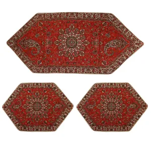 ست 3 تکه رومیزی ترمه ابریشمی کد 112
