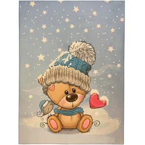 فرش ماشینی طرح خرس و شال کد A1013