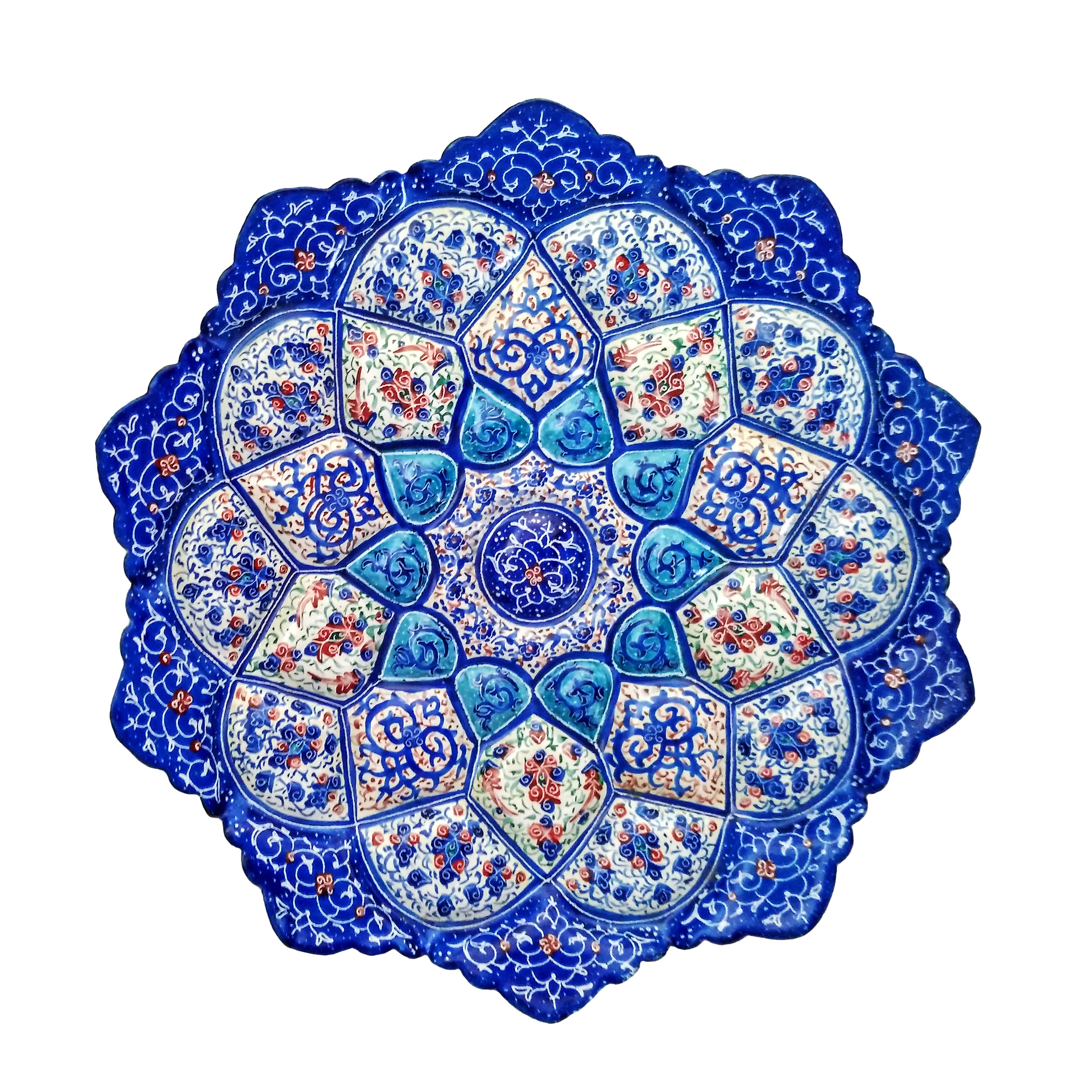 بشقاب میناکاری مسی  کد B16-1