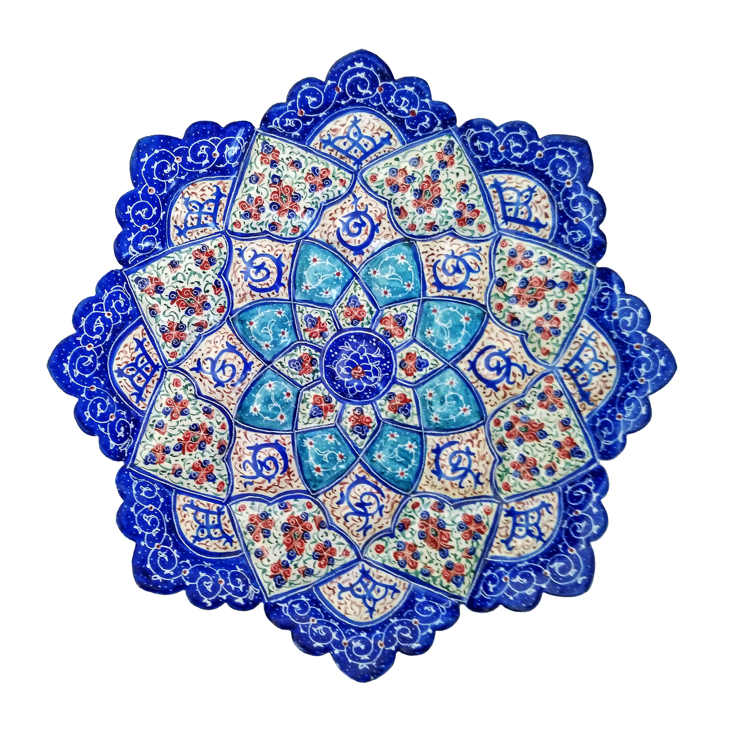 بشقاب میناکاری مسی  کد B16-3