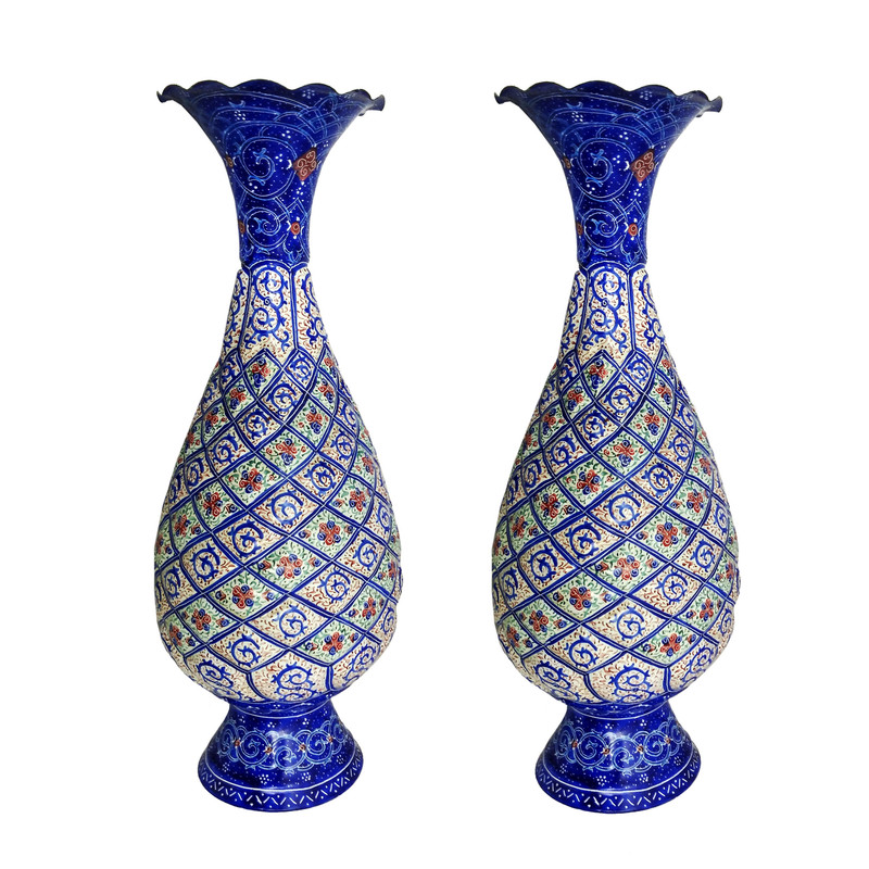گلدان میناکاری مسی کد g25-2 بسته ۲ عددی