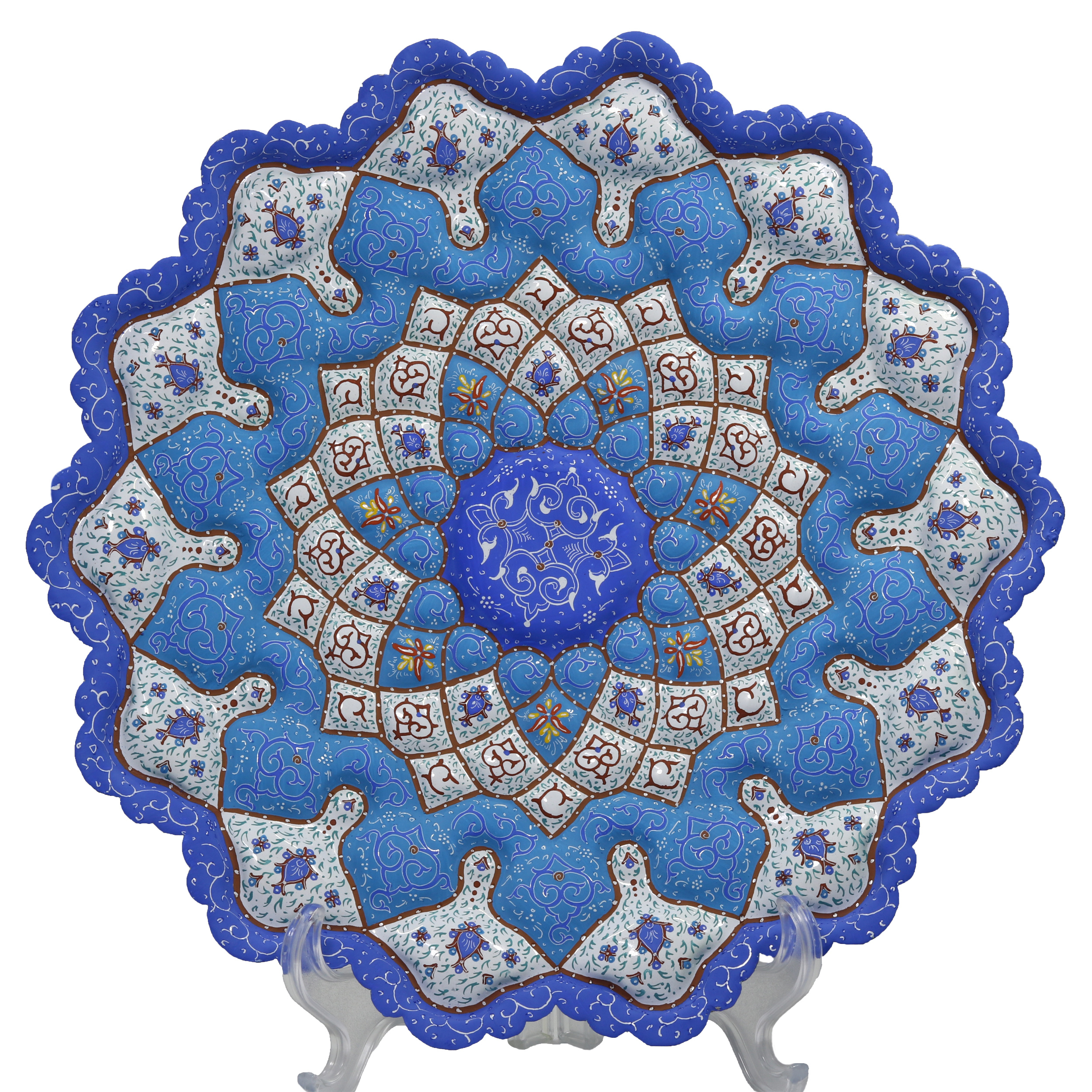 بشقاب میناکاری مسی کد B301