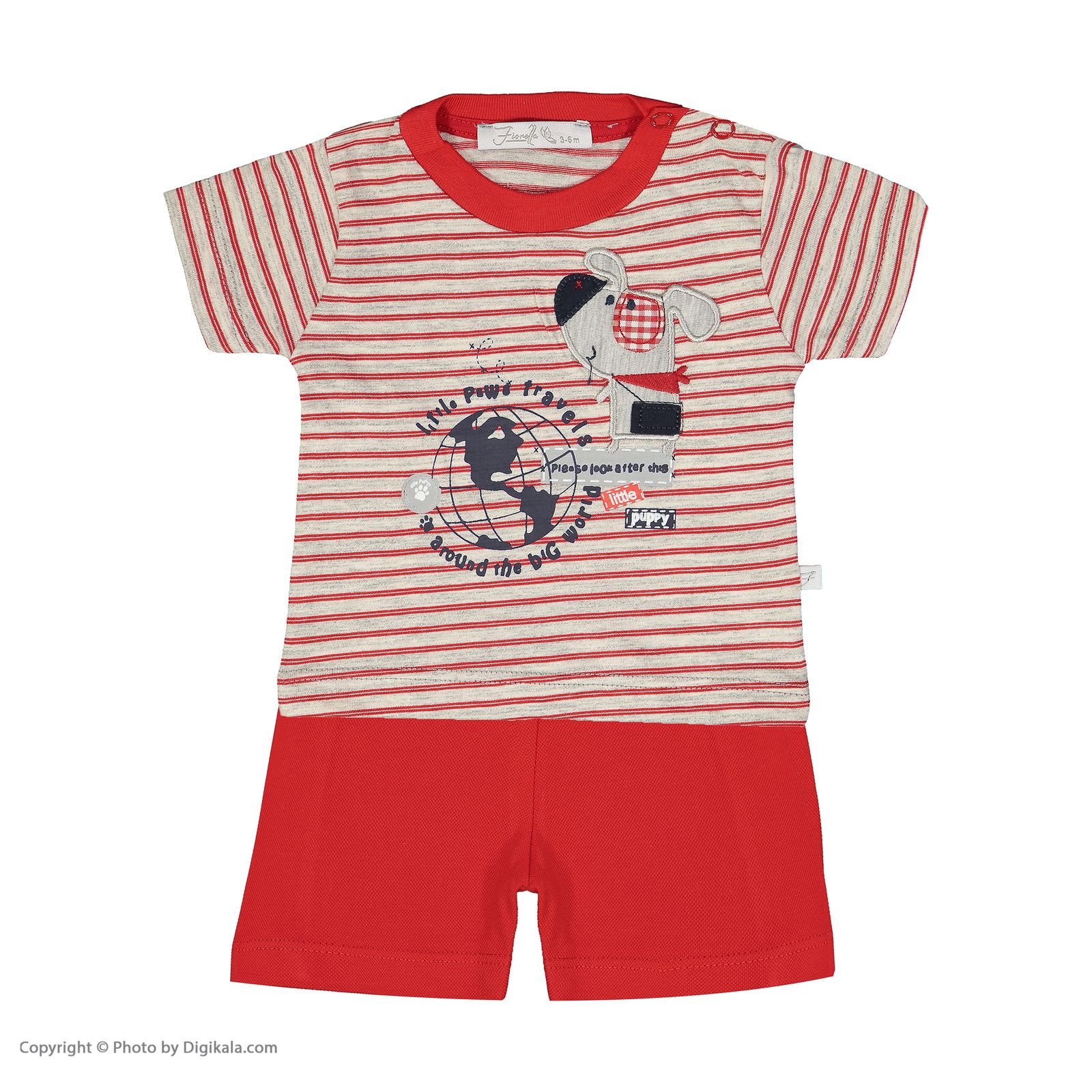 ست تی شرت و شلوارک راحتی نوزادی پسرانه فیورلا مدل 2091127-72 -  - 2