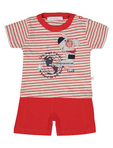 ست تی شرت و شلوارک راحتی نوزادی پسرانه فیورلا مدل 2091127-72
