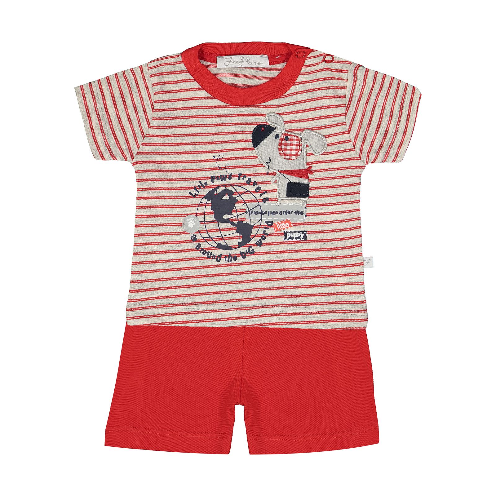ست تی شرت و شلوارک راحتی نوزادی پسرانه فیورلا مدل 2091127-72 -  - 1