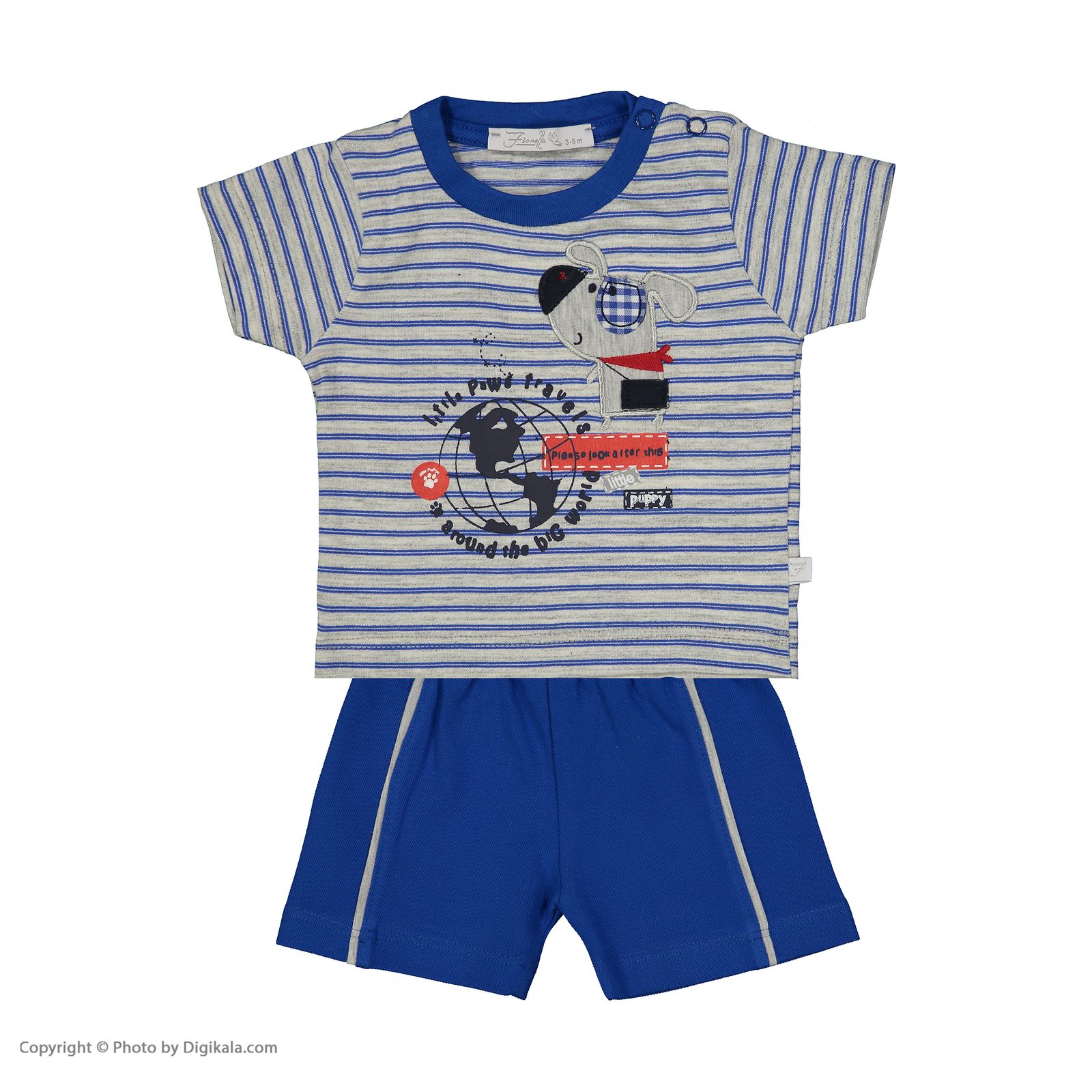 ست تی شرت و شلوارک راحتی نوزادی پسرانه فیورلا مدل 2091115-58 -  - 2