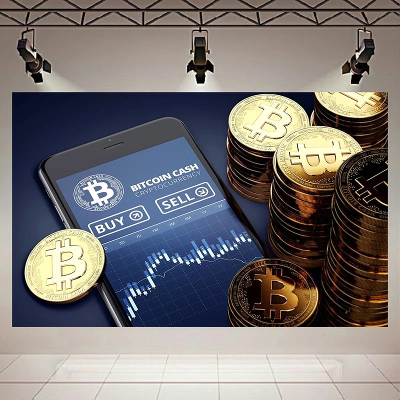 تابلو بوم طرح مخمل بیت کوین مدل BIT CASH کد AR50005