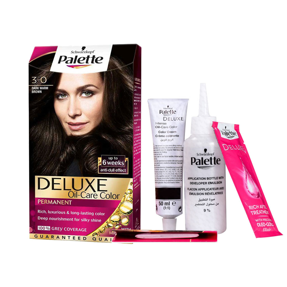 کیت رنگ مو پلت سری DELUXE شماره 0-3 حجم 50 میلی لیتر رنگ قهوه ای تیره
