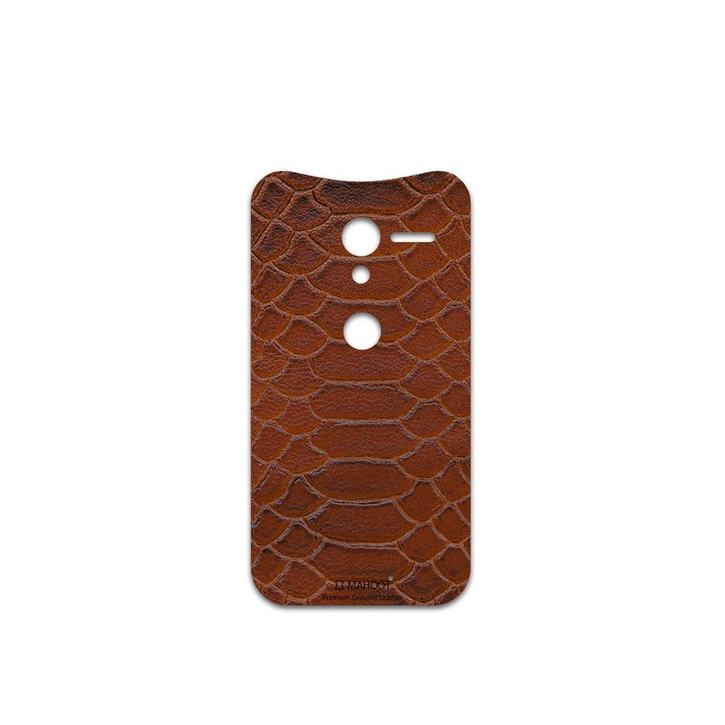 برچسب پوششی ماهوت مدل Brown-Snake-Leather مناسب برای گوشی موبایل موتورولا Moto X