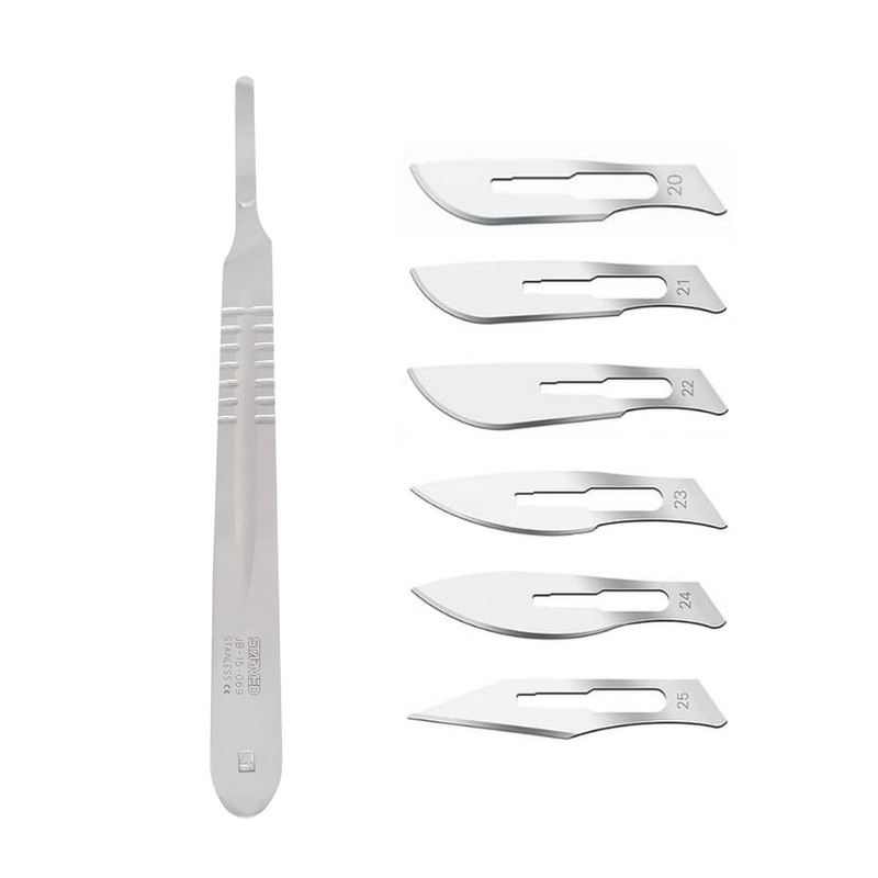 دسته تیغ جراحی استار مد مدل MFN09631 شماره 4 به همراه تیغ استریل بایوتک کد SKJQ002369 مجموعه 7 عددی