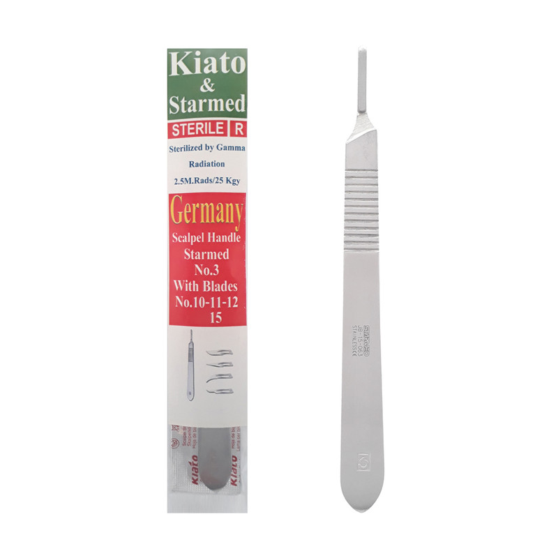 دسته تیغ جراحی استارمد مدل FJW064 به همراه تیغ استریل کیاتو کد SKJQ002369 مجموعه 4 عددی