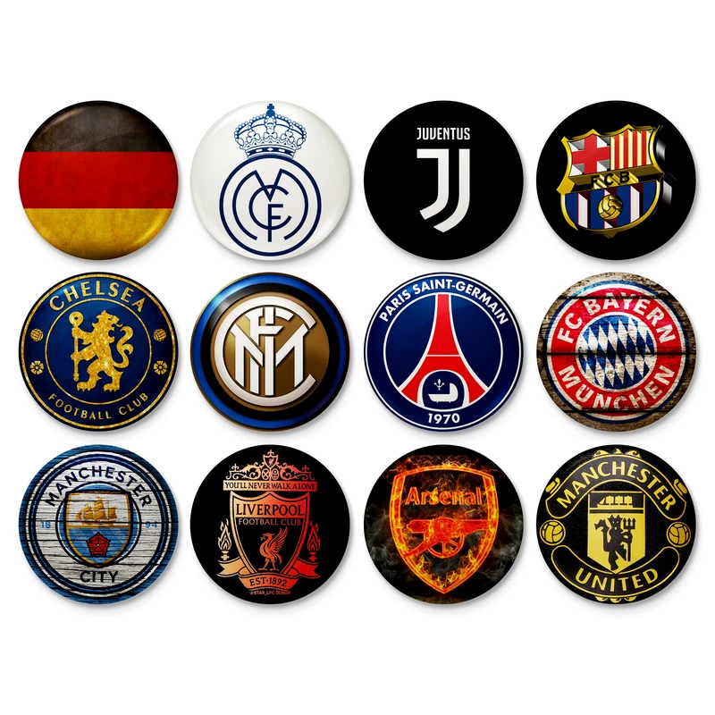 پیکسل خندالو طرح لوگو باشگاه های فوتبال کد 88 مجموعه 12 عددی