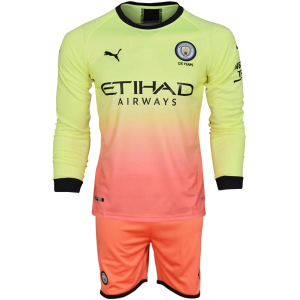 ست پیراهن و شورت ورزشی مردانه طرح منچستر سیتی کد 1920 رنگ زرد