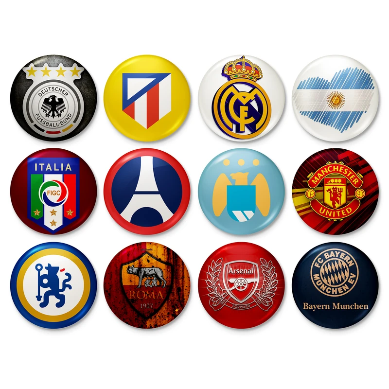  پیکسل خندالو طرح لوگو باشگاه های فوتبال کد 95 مجموعه 12 عددی