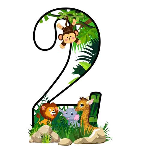 استند رومیزی تولد طرح عدد 2 مدل حیوانات جنگل کد 02