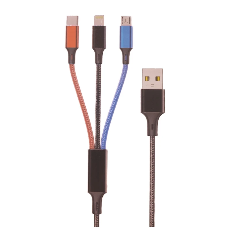کابل تبدیل usb به لایتنینگ / usb-c / microusb بیبوشی مدل A05 طول 1متر