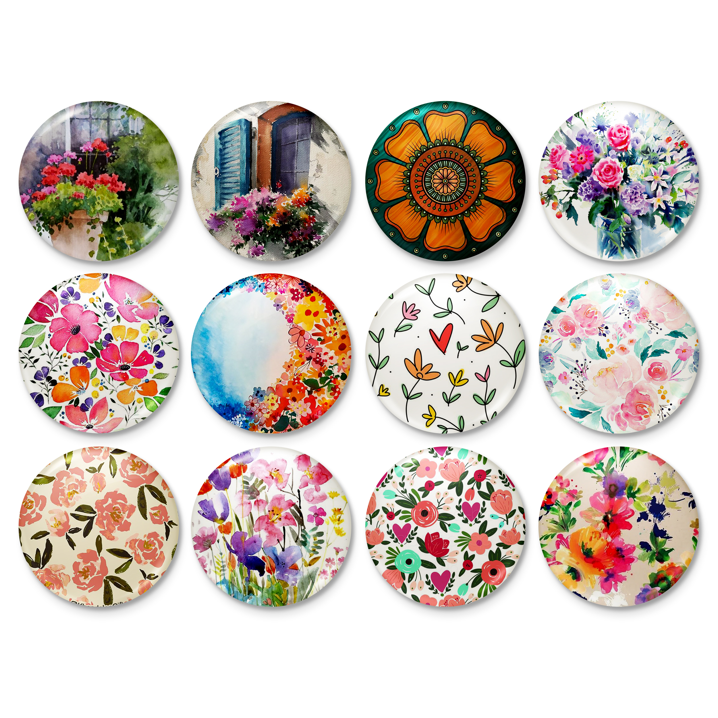 پیکسل خندالو طرح گل کد 103 مجموعه 12 عددی