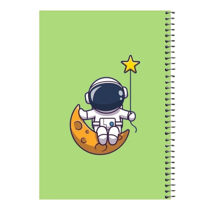 دفتر مشق 80 برگ اس جی مدل فضانورد و ماه   