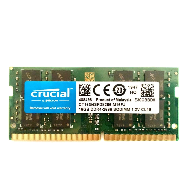  رم لپ تاپ DDR4 تک کاناله 2666 مگاهرتز CL19 کروشیال مدل SO_DIMM ظرفیت 16 گیگابایت