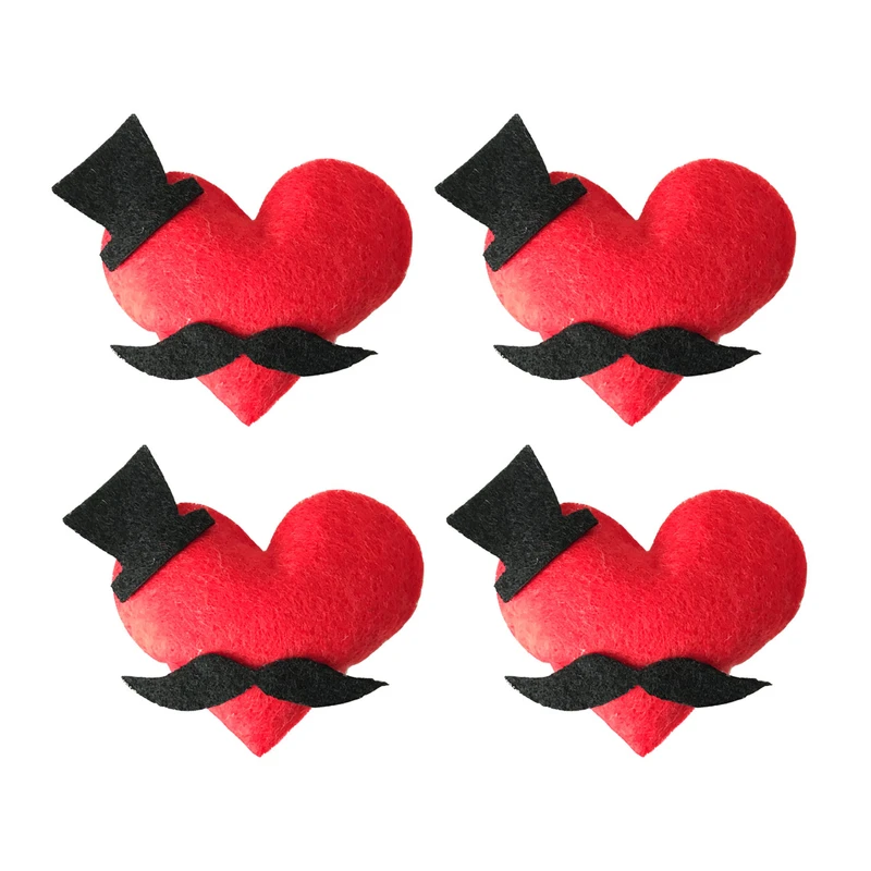 ابزار تزیینی کادو طرح قلب مدل 021 بسته 4 عددی