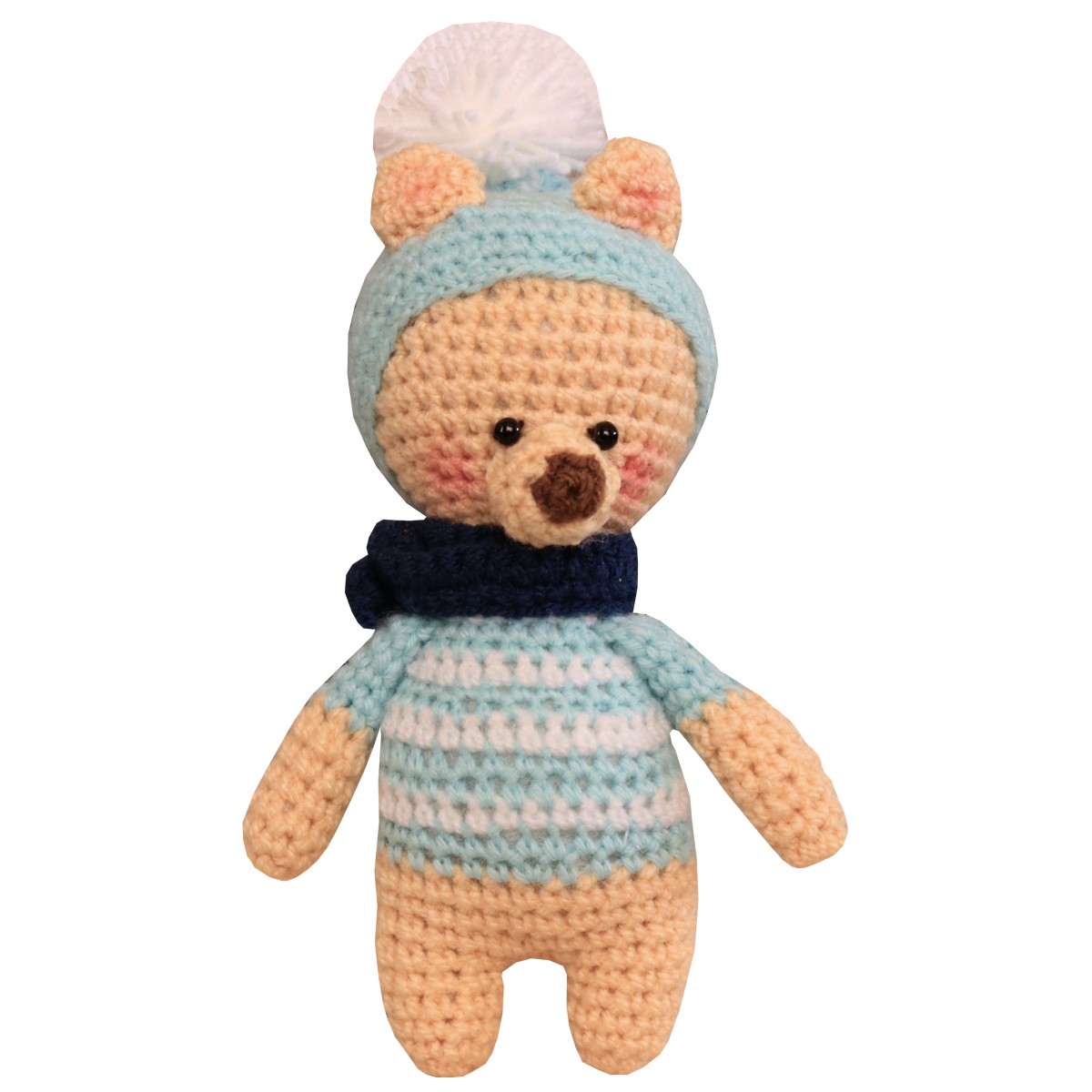 عروسک بافتنی طرح خرس کلاه دار کد KHK1